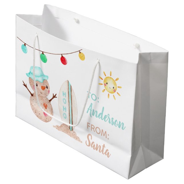 Tropical Snowman Gift Bag (Front Angled)