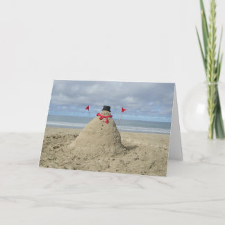 Tropical Snowman Holiday Card