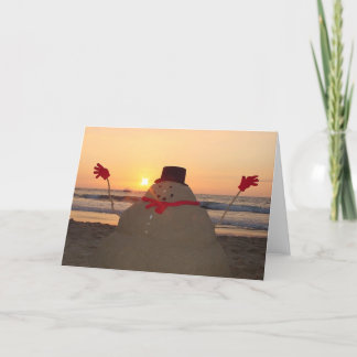 Tropical Snowman Holiday Card
