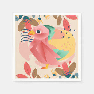 Tropical Songbird In Paradise Napkin
