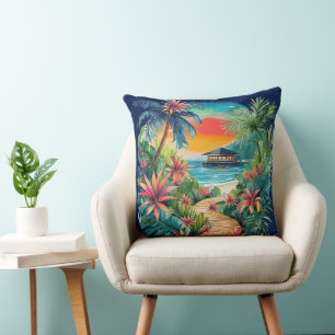 Tropical Spa Blossoms: Guiding You to Serenity Cushion