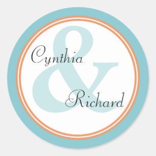 Tropical Spa Bride Groom Monogram Wedding Stickers
