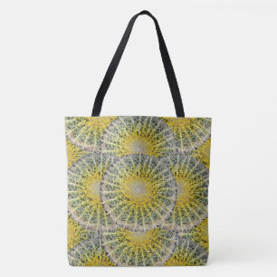 Tropical Sphere Cacti Pattern Tote Bag