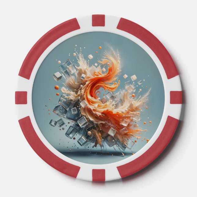 Tropical Splash Poker Chips (Front)