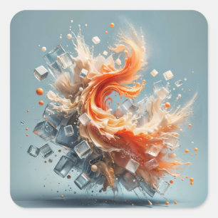 Tropical Splash Square Sticker