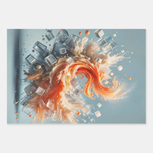 Tropical Splash Wrapping Paper Sheet