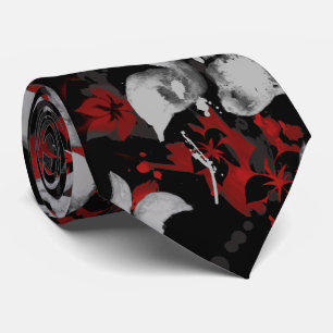 Tropical Splat Handpainted Hawaiian 2-sided Print Tie