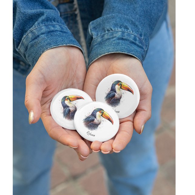 Tropical Splendour Toucan, Custom 3 Cm Round Badge (Creator Uploaded)