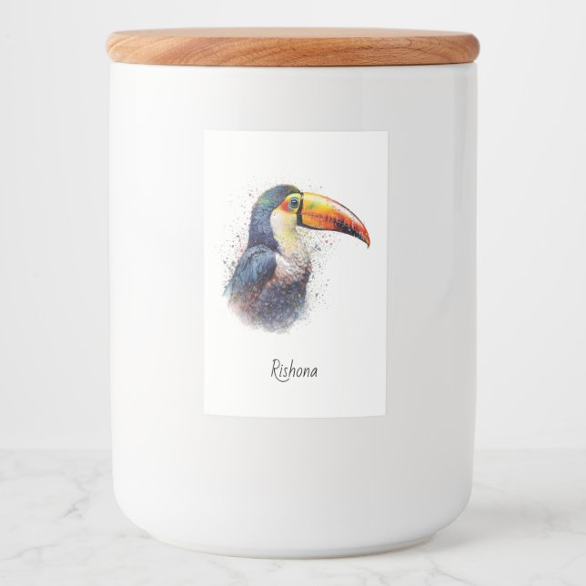 Tropical Splendour Toucan, custom Food Label (Front)
