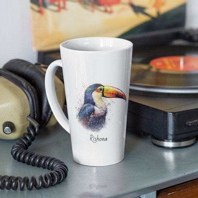 Tropical Splendour Toucan, custom Latte Mug (Creator Uploaded)