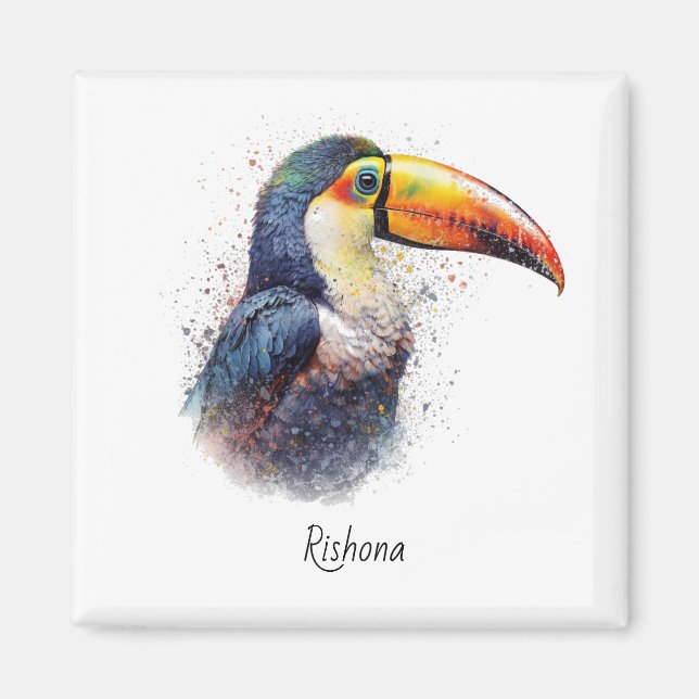 Tropical Splendour Toucan, custom Magnet (Front)