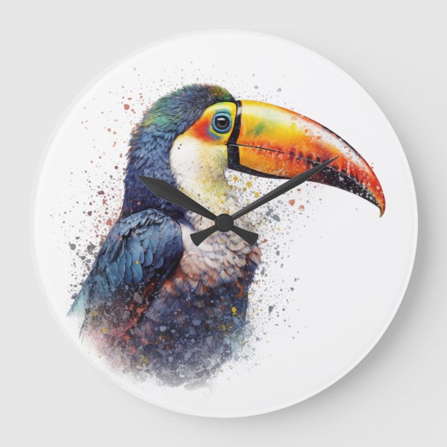 Tropical Splendour Toucan Large Clock (Front)