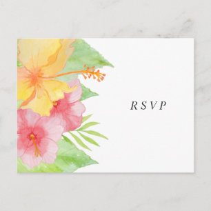 Tropical Splendour wedding rsvp + entrees Invitation Postcard