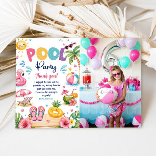 Tropical Splish Splash Pool Party Birthday Invitation
