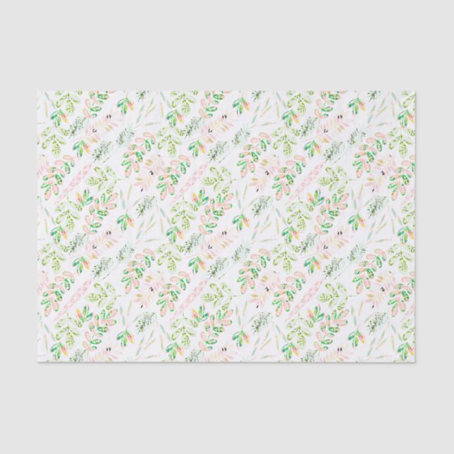 Tropical Spring Girly Personalised Tissue Paper (Front)