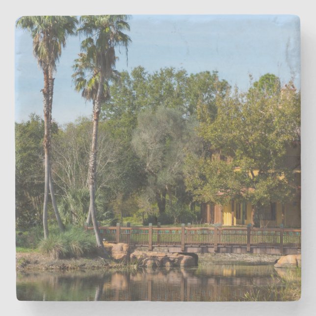 Tropical Springs Paradise Stone Coaster (Front)