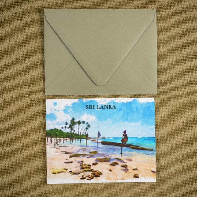 Tropical Sri Lanka Coastline View Postcard (sri lanka tropical coastline postcard)