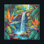 Tropical stained glass art magnet<br><div class="desc">Tropical stained glass art</div>