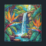 Tropical stained glass art magnet<br><div class="desc">Tropical stained glass art</div>