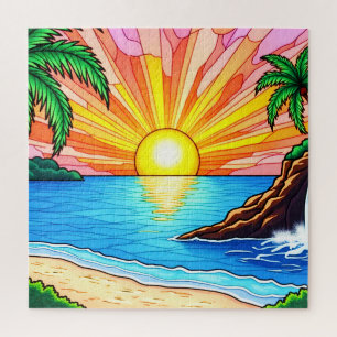 Tropical Stained Glass Inspired Puzzle