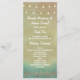 Tropical Starfish Beach Seashell Wedding Programs