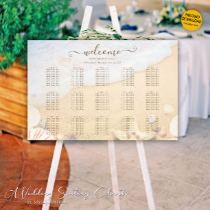 Tropical Starfish Beach Wedding Seating Chart