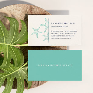 Tropical Starfish Business Cards Aqua