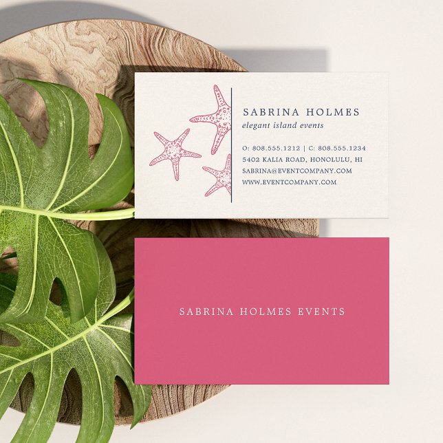 Tropical Starfish Business Cards | Pink (Creator Uploaded)