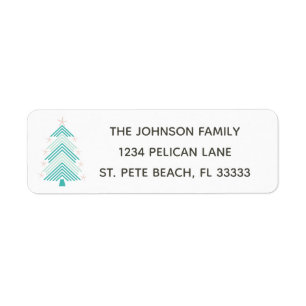 Tropical Starfish Christmas Tree Return Address Label