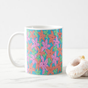 Tropical Starfish Pattern Coffee Mug