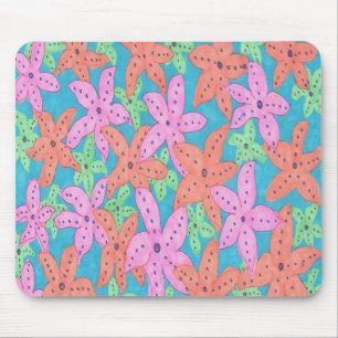 Tropical Starfish Pattern Mouse Pad