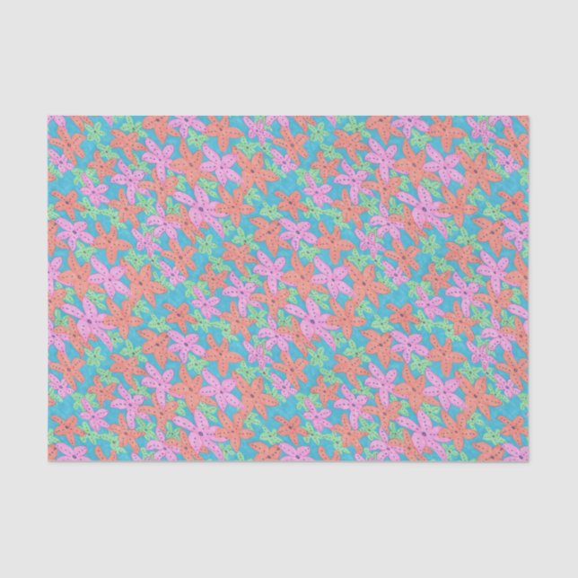 Tropical Starfish Pattern Tissue Paper (Front)