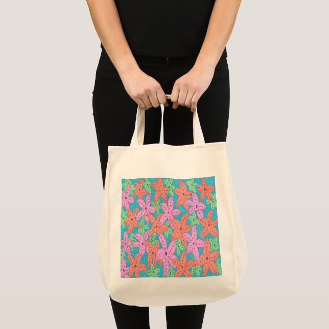 Tropical Starfish Pattern Tote Bag (Front (Product))