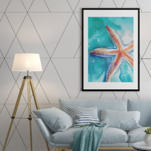 Tropical Starfish Poster