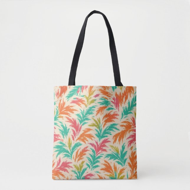 Tropical Static – Digital Jungle Bloom Tote Bag (Front)
