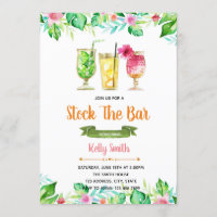 Tropical stock the bar invitation
