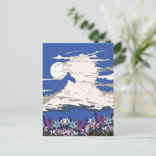 Tropical Storm and Flowers Postcard