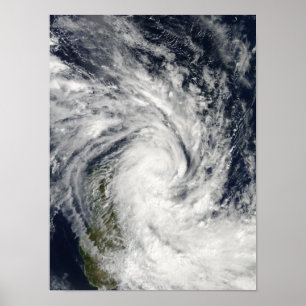 Tropical Storm Jade coming ashore over Madagasc Poster