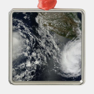 Tropical Storms Blas and Celia Metal Ornament