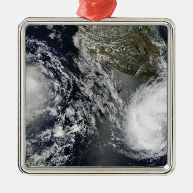 Tropical Storms Blas and Celia Metal Ornament (Front)