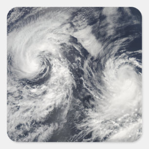 Tropical storms Boris and Cristina Square Sticker