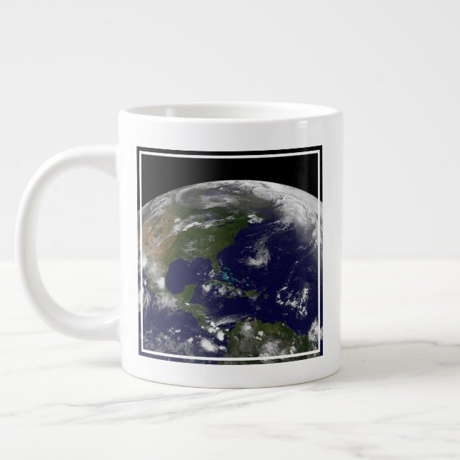Tropical Storms On Planet Earth. Large Coffee Mug (Left)