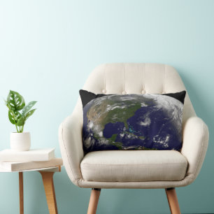 Tropical Storms On Planet Earth. Lumbar Cushion