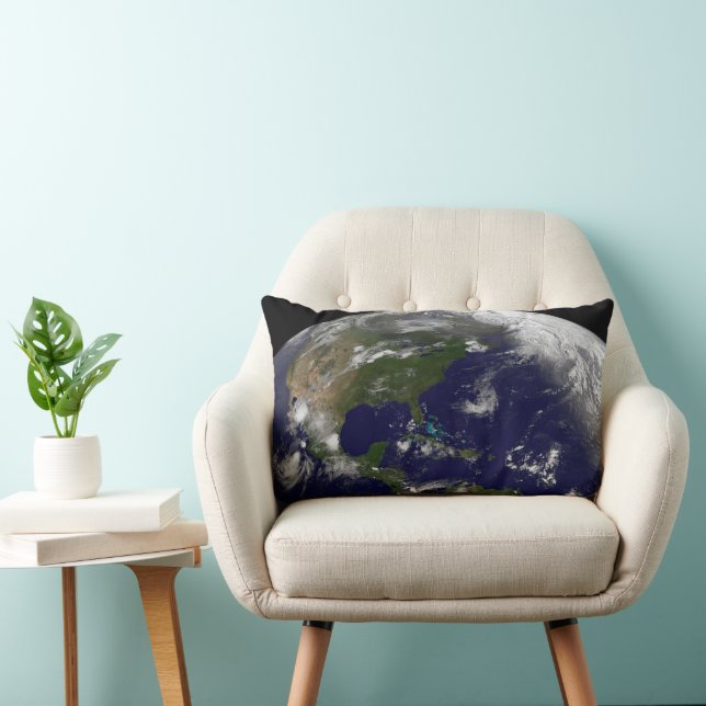 Tropical Storms On Planet Earth. Lumbar Cushion (Chair)