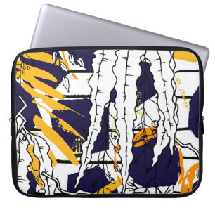 Tropical, stripe, animal motif. Seamless pattern l Laptop Sleeve