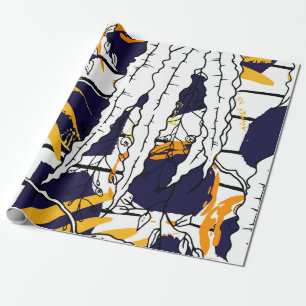 Tropical, stripe, animal motif. Seamless pattern l Wrapping Paper