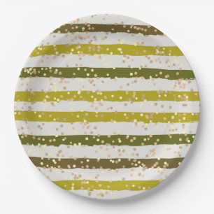 Tropical Stripes and Dots Paper Plate
