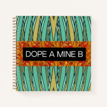 tropical style DOPE A MINE B spiral notebook