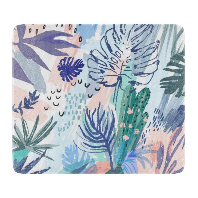 Tropical Style Floral Pattern Cutting Board (Front)
