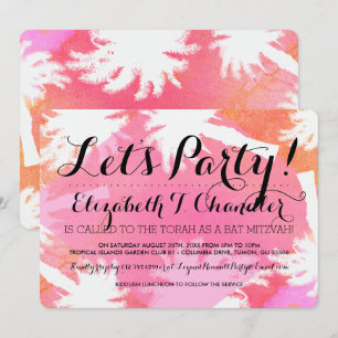 Tropical Summer Bat Mitzvah Invites
